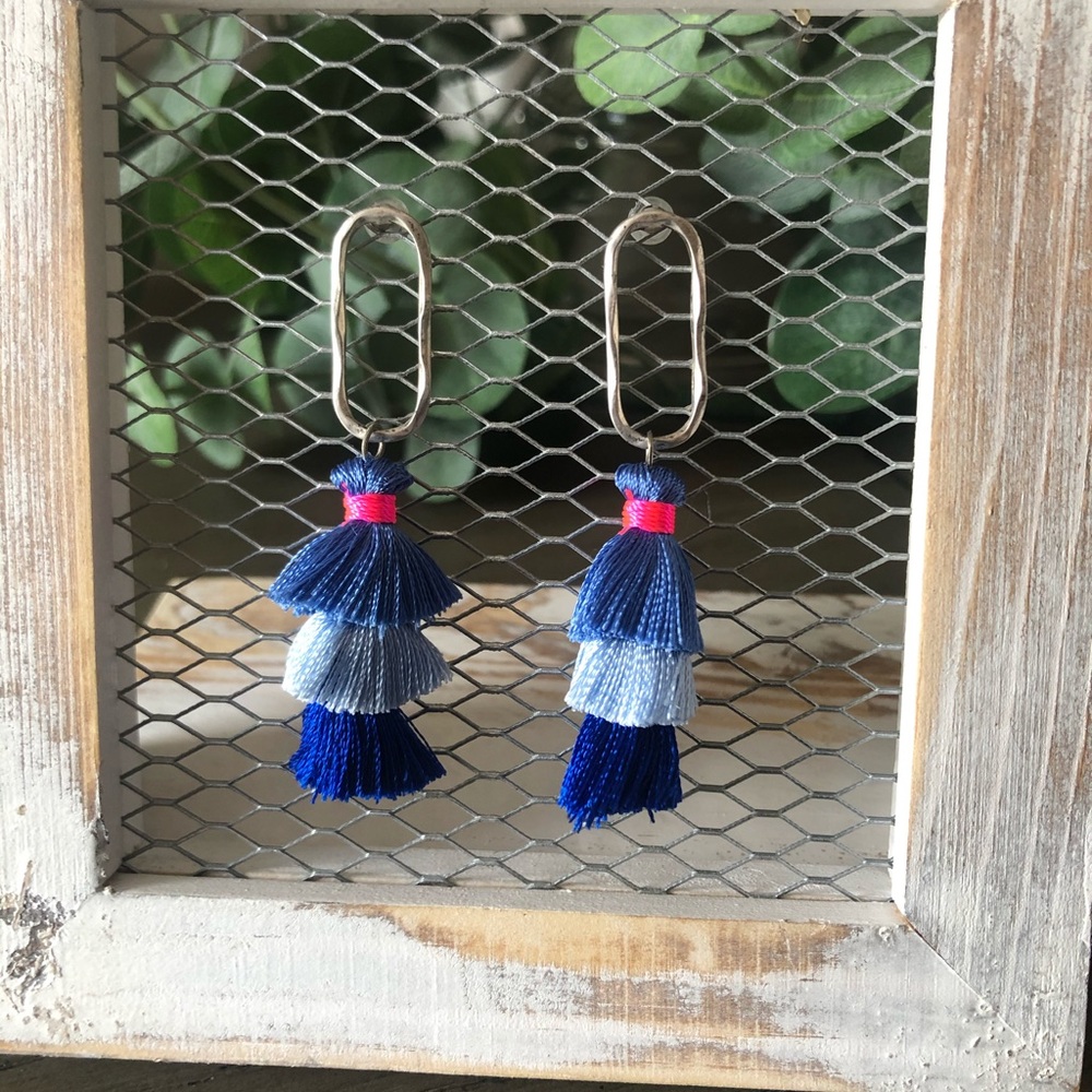 🦋 Cobalt  Tassel Earrings 🦋